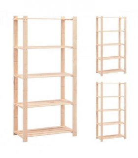 vidaXL 5-Tier Storage Racks 3 pcs 80x38x170 cm Solid Pinewood 250 kg