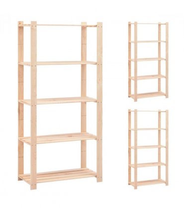 vidaXL 5-Tier Storage Racks 3 pcs 80x38x170 cm Solid Pinewood 250 kg