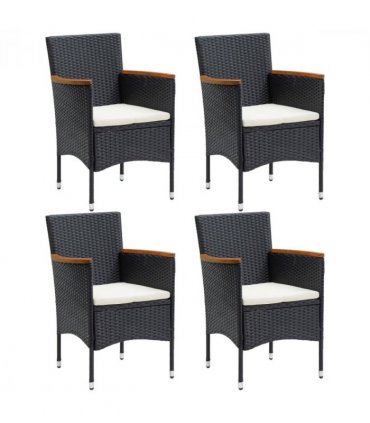 vidaXL Garden Dining Chair | Set of 4 | Black