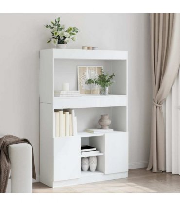vidaXL Highboard White 92x33x140 cm Engineered Wood