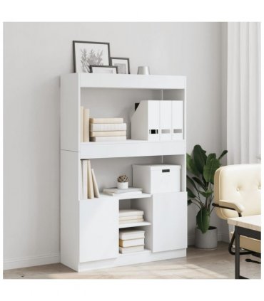 vidaXL Highboard White 92x33x140 cm Engineered Wood