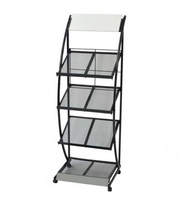 vidaXL Magazine Rack 47x40x134 cm Black and White A4