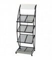 vidaXL Magazine Rack 47x40x134 cm Black and White A4
