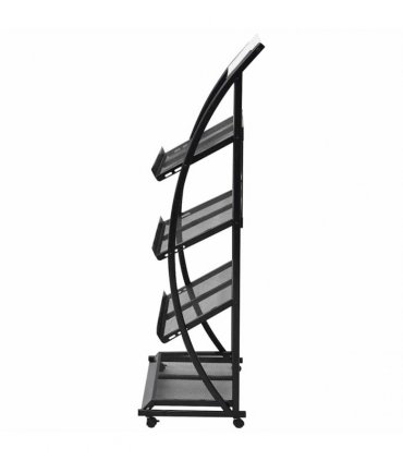 vidaXL Magazine Rack 47x40x134 cm Black and White A4