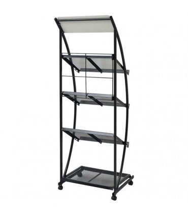 vidaXL Magazine Rack 47x40x134 cm Black and White A4