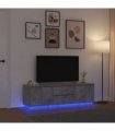 vidaXL TV Cabinet with LED Lights Concrete Grey 160.5x41x50 cm