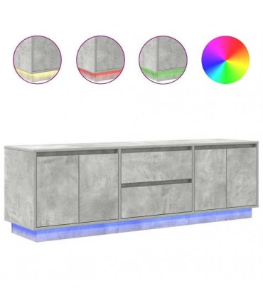 vidaXL TV Cabinet with LED Lights Concrete Grey 160.5x41x50 cm