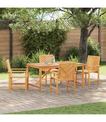 vidaXL Garden Dining Set 5 pcs Brown Solid Acacia Wood