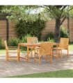 vidaXL Garden Dining Set 5 pcs Brown Solid Acacia Wood