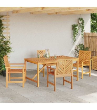 vidaXL Garden Dining Set 5 pcs Brown Solid Acacia Wood