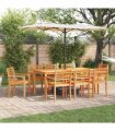 vidaXL Garden Dining Set 9 pcs Brown Solid Acacia Wood
