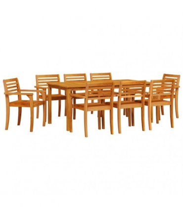 vidaXL Garden Dining Set 9 pcs Brown Solid Acacia Wood