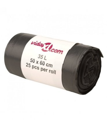 vidaXL Bin Bags 250 pcs Black 35 L
