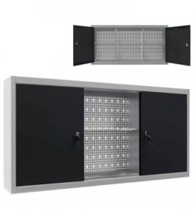vidaXL Wall Mounted Tool Cabinet Industrial Style Metal Grey and Black
