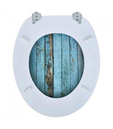 Toilet Seat with MDF Lid Old Wood Design
