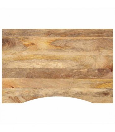 vidaXL Desk Top with Curve 100x60x2.5 cm Solid Wood Rough Mango