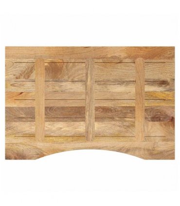 vidaXL Desk Top with Curve 100x60x2.5 cm Solid Wood Rough Mango