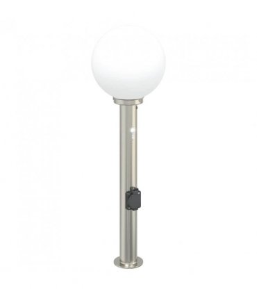 vidaXL Bollard Light with Sensor&Outlet 80 cm Stainless Steel IP44