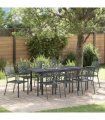 vidaXL Garden Dining Set 9 pcs Anthracite Powder-coated Steel