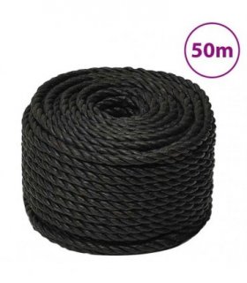 vidaXL Work Rope Black 12 mm 50 m Polypropylene