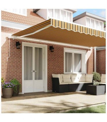 vidaXL Awning Manual Multicolour 500 x 300 cm Polyester and Metal