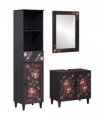 vidaXL Bathroom Cabinet Set with Drawer 3 pcs Solid Mango Wood