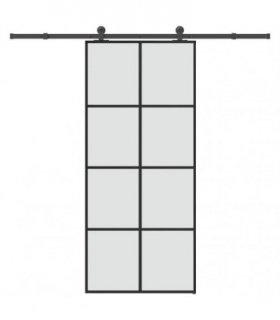 vidaXL Sliding Door with Hardware Set 90x205 cm ESG Glass&Aluminium