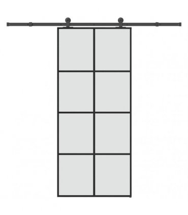 vidaXL Sliding Door with Hardware Set 90x205 cm ESG Glass&Aluminium