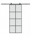 vidaXL Sliding Door with Hardware Set 90x205 cm ESG Glass&Aluminium