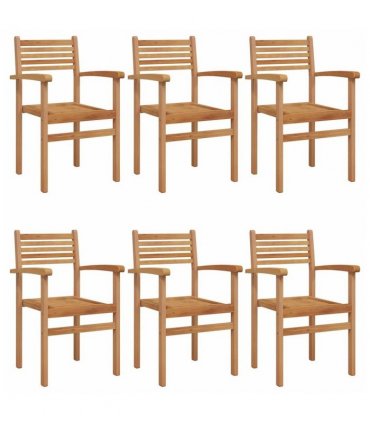 vidaXL Chair 6 pcs Brown 56 x 55 x 90.5 cm Solid Teak Wood