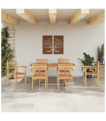 vidaXL Chair 6 pcs Brown 56 x 55 x 90.5 cm Solid Teak Wood