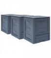 vidaXL Garden Composters 3 pcs Grey 60x60x73cm 780 L