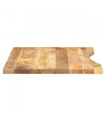 vidaXL Desk Top with Curve 80x60x2.5 cm Solid Wood Rough Mango