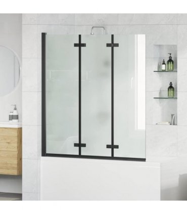 vidaXL Shower Enclosure Black 130 x 138 cm ESG Glass and Aluminium