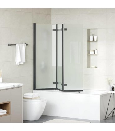 vidaXL Shower Enclosure Black 130 x 138 cm ESG Glass and Aluminium