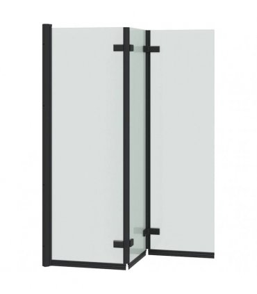 vidaXL Shower Enclosure Black 130 x 138 cm ESG Glass and Aluminium
