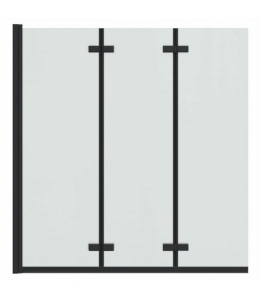 vidaXL Shower Enclosure Black 130 x 138 cm ESG Glass and Aluminium