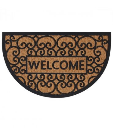 vidaXL Door Mat Half Round 45x75 cm Rubber and Coir