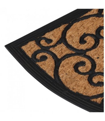 vidaXL Door Mat Half Round 45x75 cm Rubber and Coir