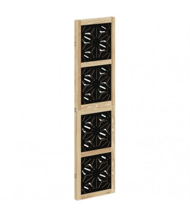 vidaXL Room Divider 3 Panels Brown and Black Solid Wood Paulownia