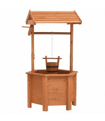 vidaXL Garden Wishing Well Planter 40x40x84 cm Firwood