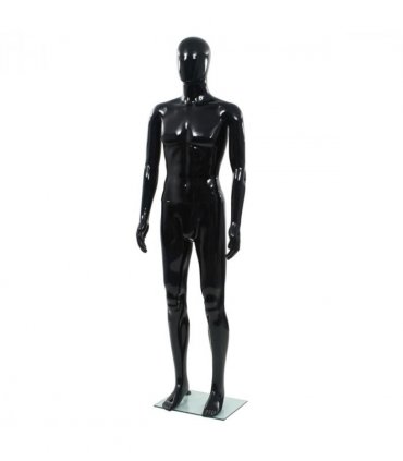 vidaXL Full Body Male Mannequin with Glass Base Glossy Black 185 cm