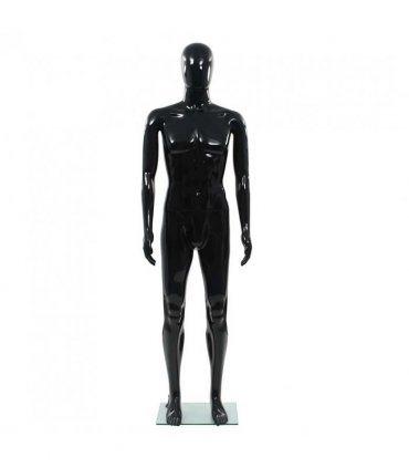 vidaXL Full Body Male Mannequin with Glass Base Glossy Black 185 cm