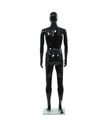 vidaXL Full Body Male Mannequin with Glass Base Glossy Black 185 cm