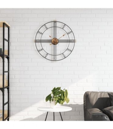 vidaXL Wall Clock Black Ø60 cm Iron