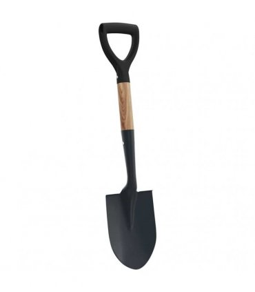 vidaXL Shovel Black 68.5 cm Power Coated Steel and Solid Wood