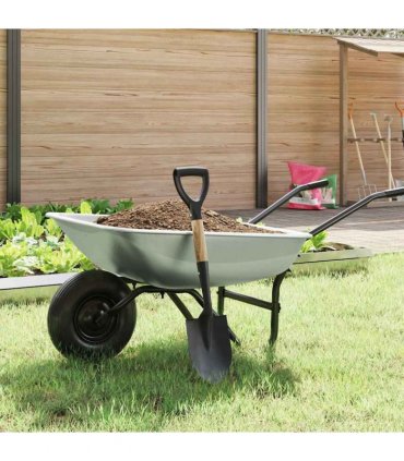 vidaXL Shovel Black 68.5 cm Power Coated Steel and Solid Wood