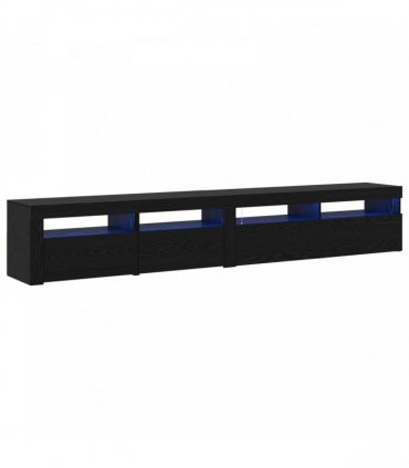 vidaXL TV Cabinet 2 pcs Black Oak 240 x 35 x 40 cm Engineered Wood