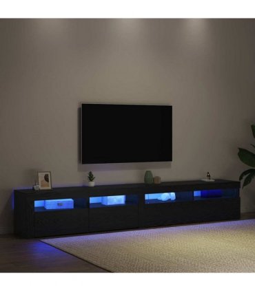 vidaXL TV Cabinet 2 pcs Black Oak 240 x 35 x 40 cm Engineered Wood