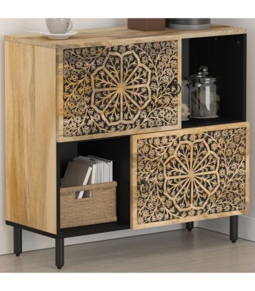 vidaXL Side Cabinet 80x33x75 cm Solid Wood Mango